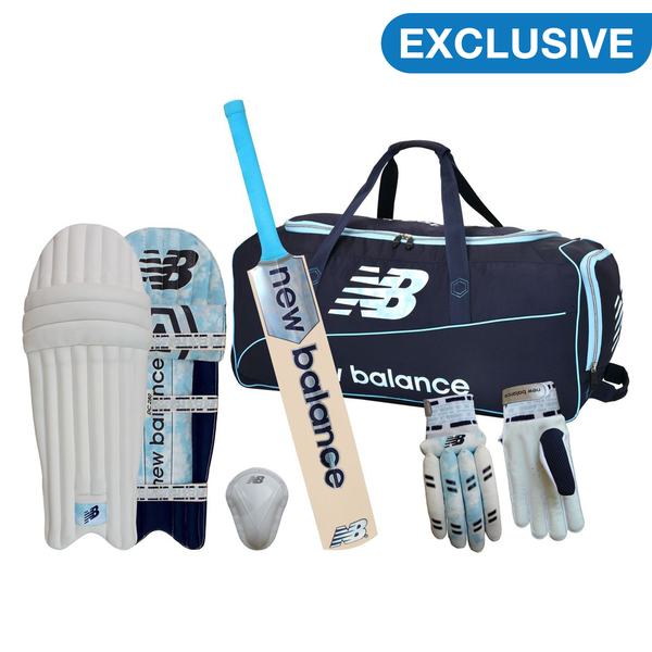 New Balance Cricket Left-Hand Starter Kit - Blue/Black