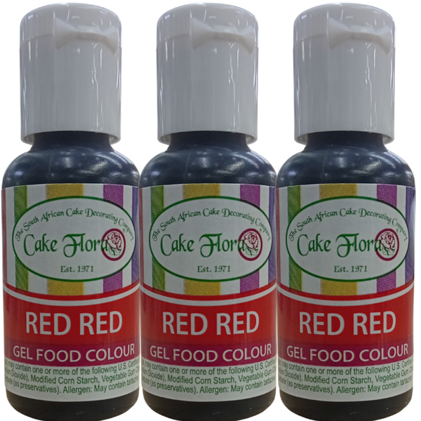 Cake Flora Gel Food Colour - Red Red (Pack of 3)