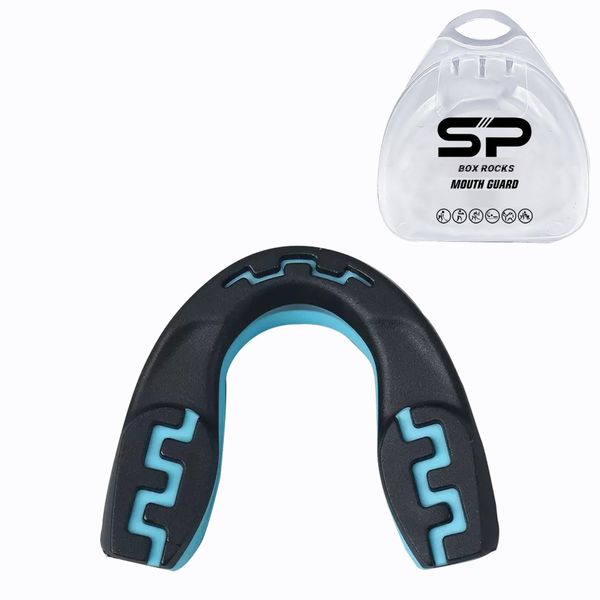 Mouthguard Slim Fit Adult and Junior Gum Shield with Case - Black