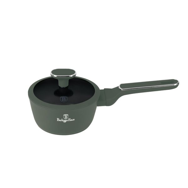 Berlinger Haus 16cm Non Stick Titan Pro Coating Sauce Pan &amp; Lid -Matt Green