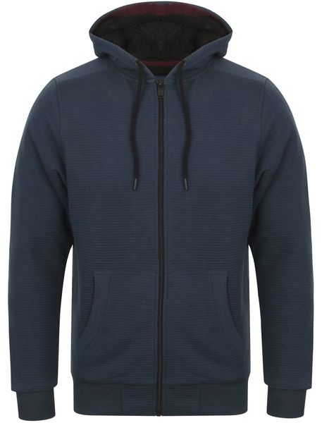 Tokyo Laundry Mens - Pluto Ottoman Rib Hoodie In Blue (Parallel Import)