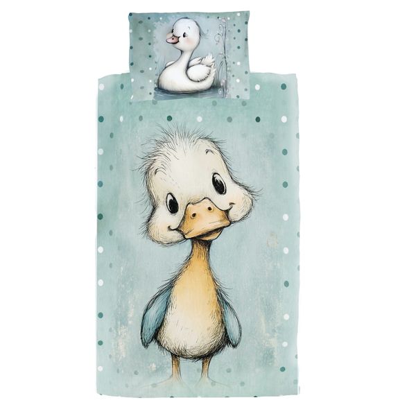 Mint Green Confused Baby Animal Ducklng Cot Set