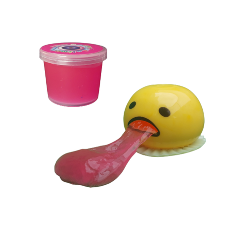 Squishy Puking Yolk Egg Stress Ball & Slime Tub
