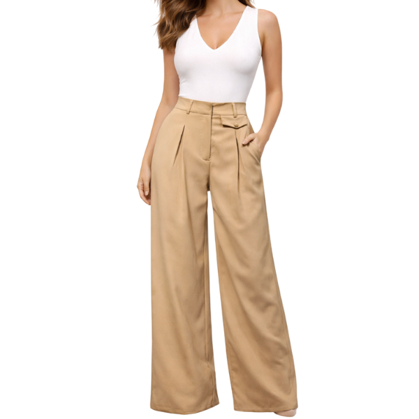 Missy Missi Ladies Formal Pants With Front Pocket Creme
