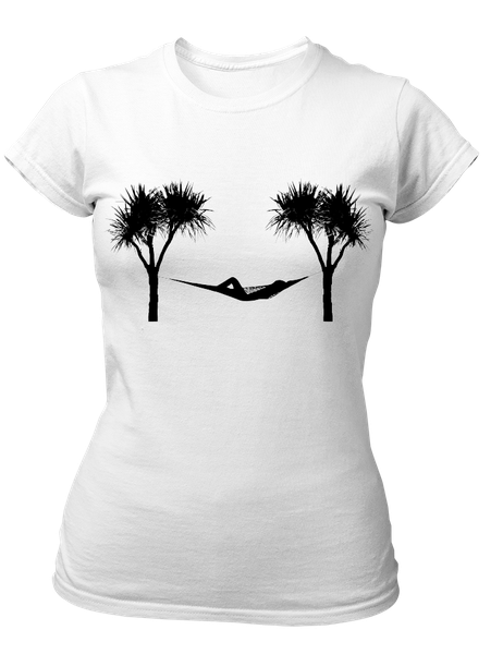 PepperSt Ladies White T-Shirt - Black Hammock