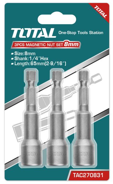 Total Tools - Magnetic Nut Set 8mm - 3Pcs