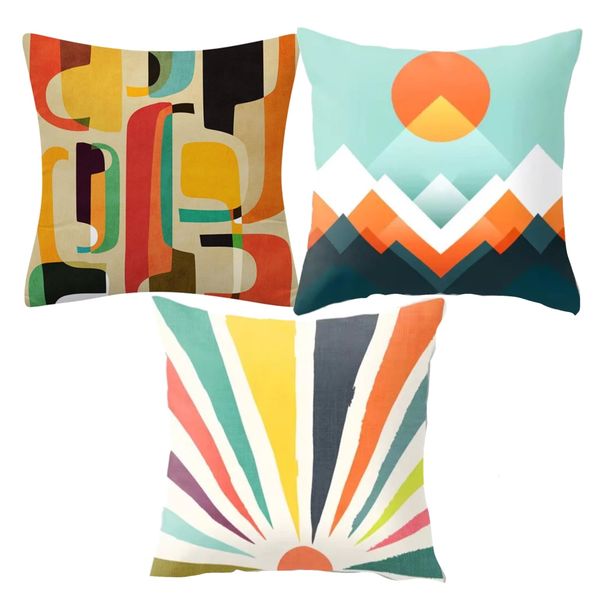 Home Decor Abstraction Square Cushion Cover - Set Of 3 - 45cm - Special D