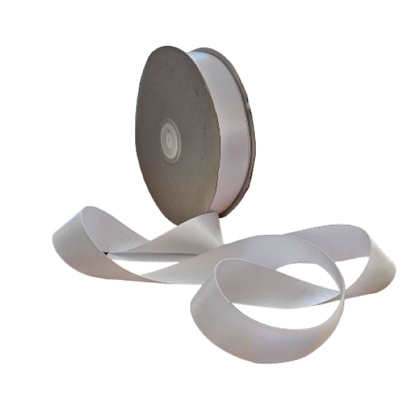 White Satin Ribbon 25mm - 50m roll