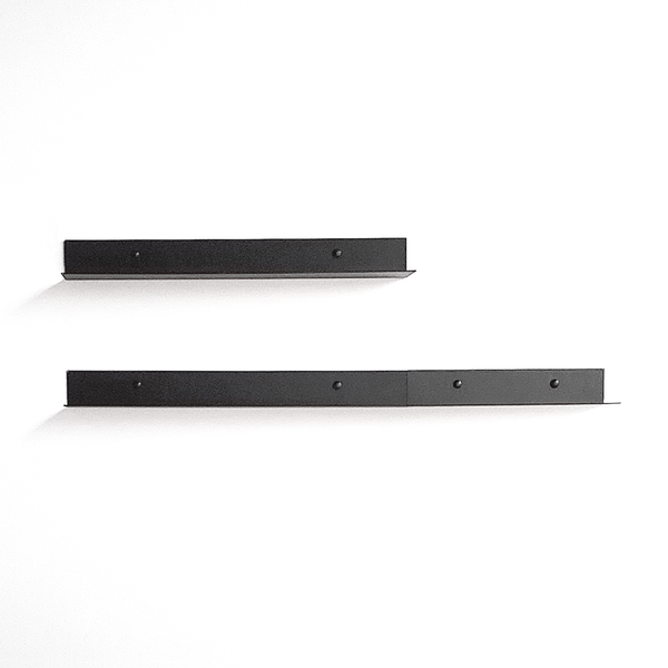 Childrens Bedroom Shelving - Set of 3 Shelves - Matte Black