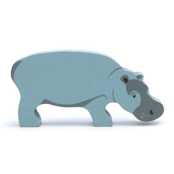 Tender Leaf Wooden Hippopotamus Figurine