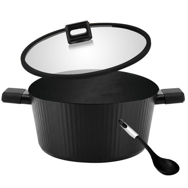 6.3 Litre - Matte Black Pro Non-Stick Coating Forged Casserole