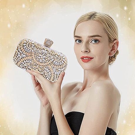 Crystal clutch hot sale bag