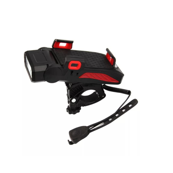 Front Bike Light Fog Lamp and Phone Holder with Horn Portable USB Charging