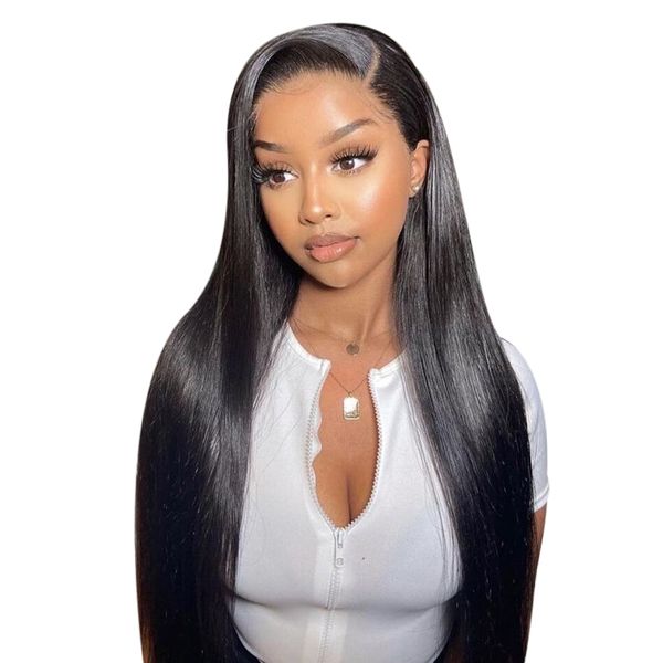 Geebuy Smooth 13A Full frontal glueless Wig 22Inch straight frontal hair