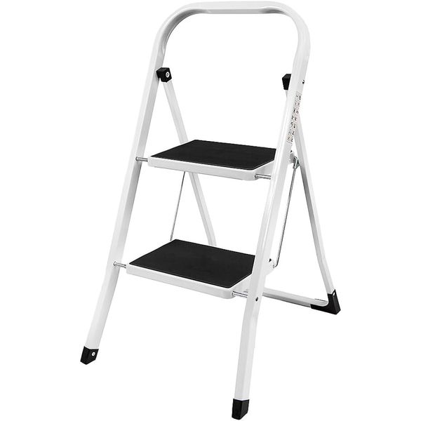 Household - 2 Step Folding Ladder (Heavy-Duty - 150kg) - White
