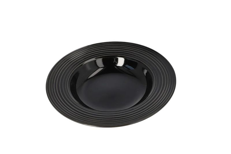 Black Lined Deep Plate 20cm x 20cm x 4cm - Set of 8