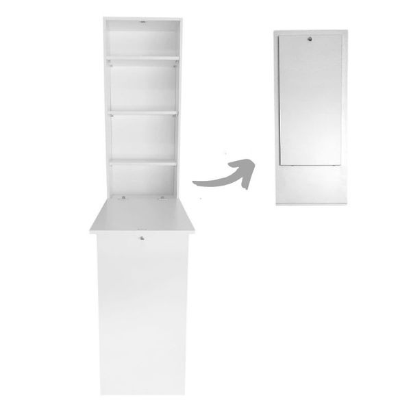Fold Up Wall Mounted Cupboard Table 100x40cm