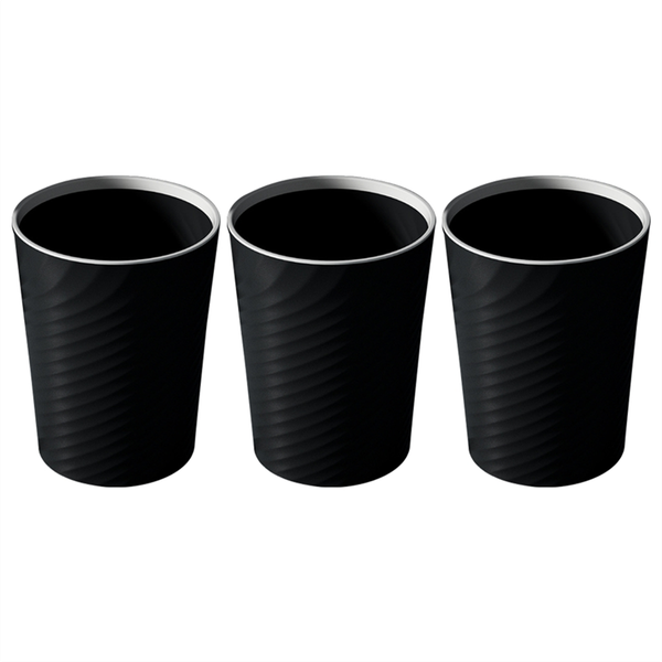 Bathroom Trash Can Small Trash Can with Trash Bag 3 Pcs Black