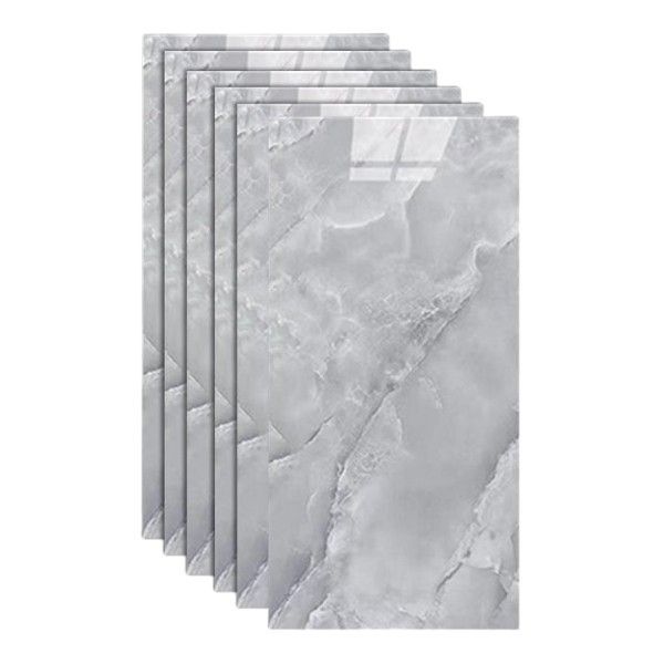 6Pcs Marble Pattern Self Adhesive Sticker - 30cm x 60cm - Grey