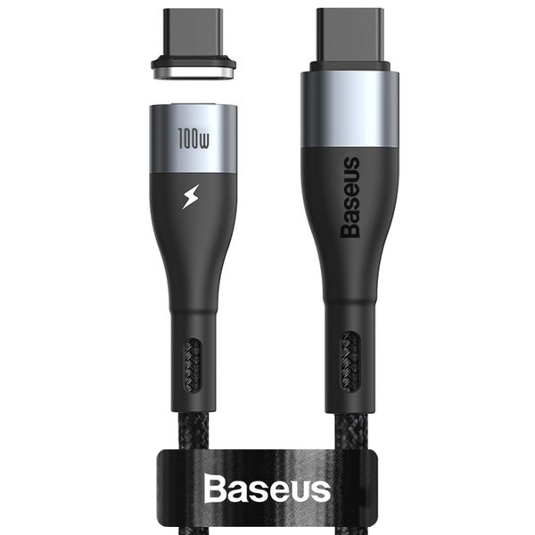 Baseus 100w - 1.5m Magnetic Led Safe Fast Usb Type-C to Type-C Pd Cable - Black - 1.5 M