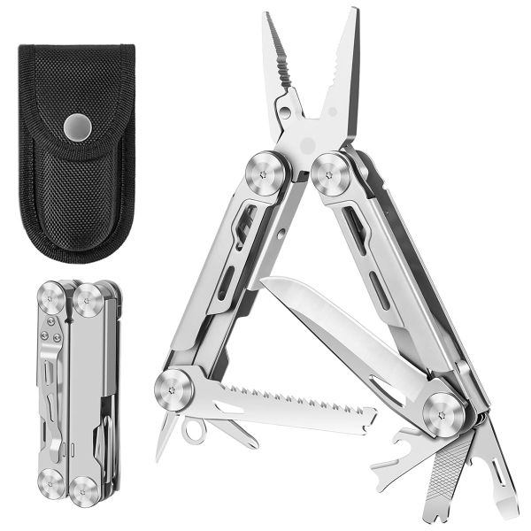 12-in-1 Multi Tool with Pocket Knife Plier Stainless Steel Camping Survival
