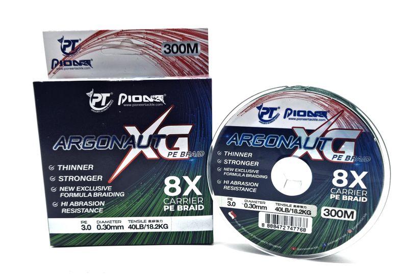 Pioneer Argonaut XG 8x Braid Fishing Line PE 3.0 300m 40lb/18.2kg 0.30mm