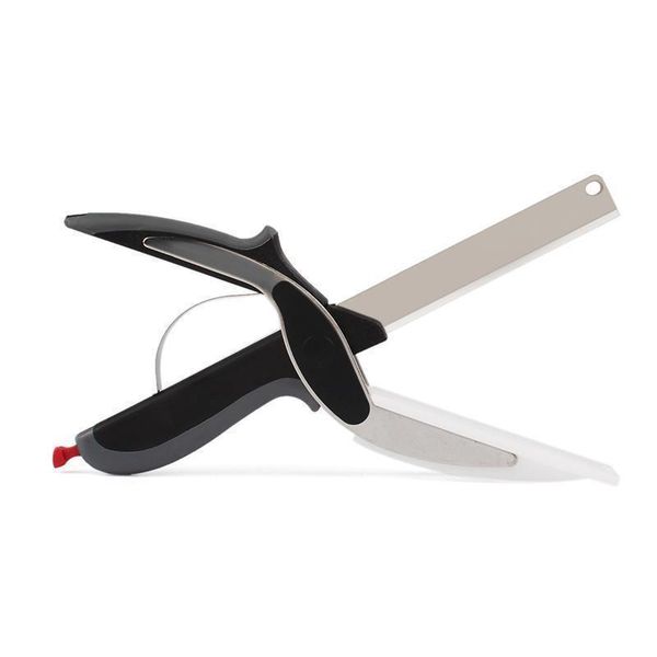 2 in 1 Stainless Steel Clever Cutter ,Knife &amp; Cutting Board Scissors