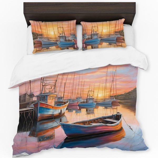 Harbor at Dawn Duvet Cover Set by Nathan Pieterse