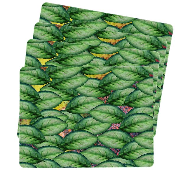 Green Forest Floor Leaves Placemats