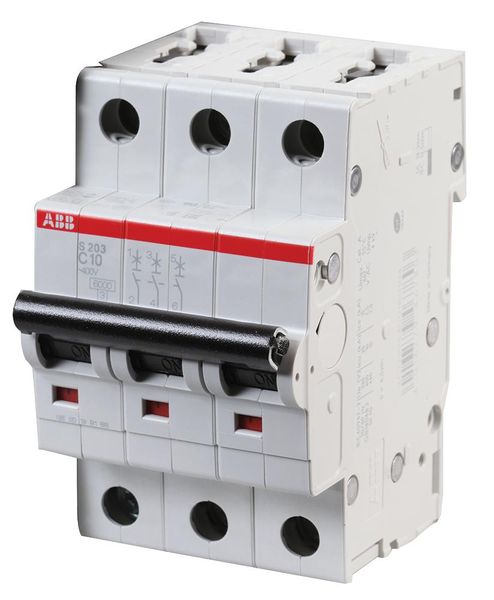 Abb (S203-C10) Thermal Magnetic Circuit Breaker, 10 A, 3 Pole