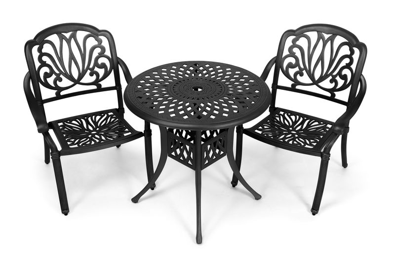 Cast Aluminum Patio Bistro Set - Protea 3 Piece 78cm