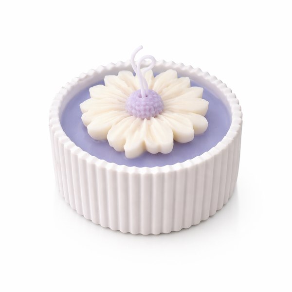 Rose Scented Purple Flower Candle