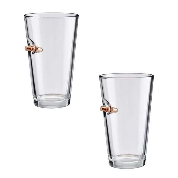 Myso Beer Glass with Bullet - Non-Toxic High-Quality Handcrafted - Set of 2