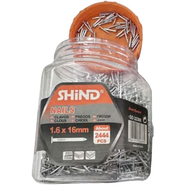 Shind 1.6x16mm Steel Mandrel Nails - Pack of 2444