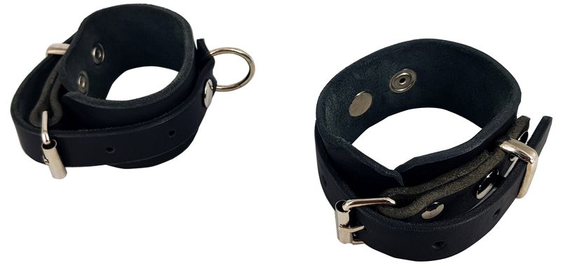 HEYSUGA - Leather Buckle Wrist Cuffs