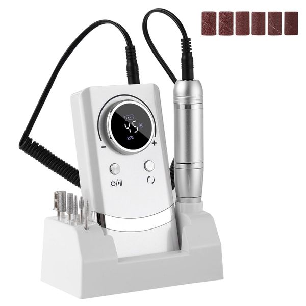 Electric Nail Drill Machine Nail File Kit Manicure Tool with Stand Base