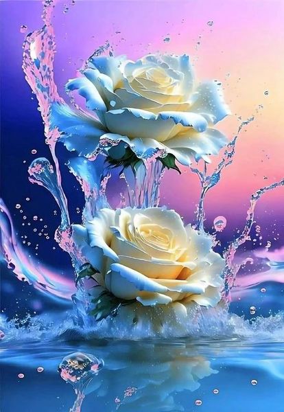 Canvas Wall Art- Wet Rose