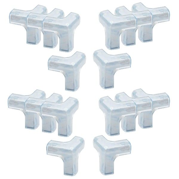 16 Piece - Silicone T-Shape Clear Corner Protectors