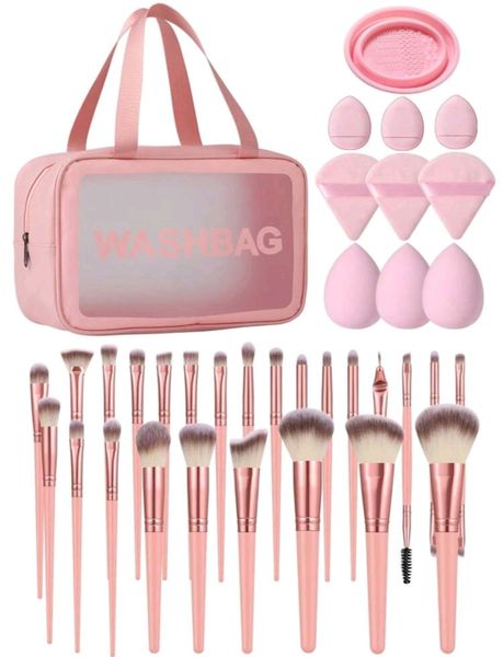 High-Quality Large Makeup Tool Set with Travel Bag - Set of 38 (Black)