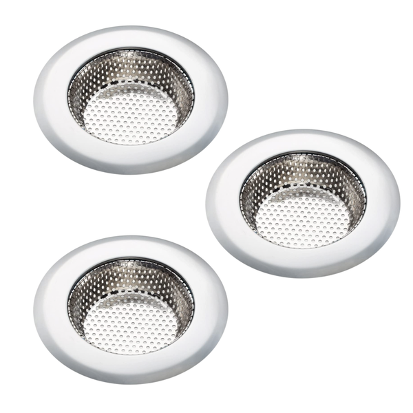 Stainless Steel Sink Strainer 9cm - 3 Pack