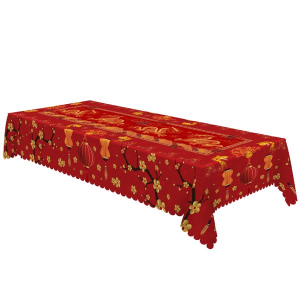 Premium Quality Red Tablecloth - 10-12 Seater - 152 x 305cm