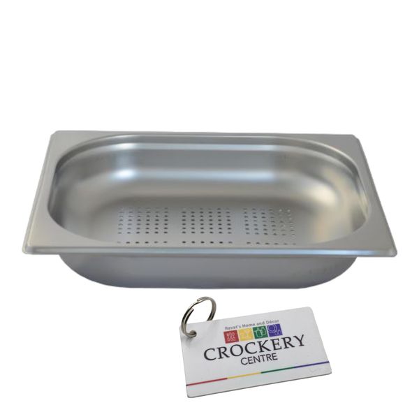 Stainless Steel Insert Half Perforated 65mm Catering Equipment + Keyring