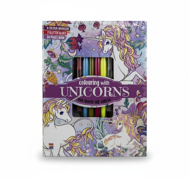 Unicorn Coloring Book for Kids - 50 Magical Designs Ages 2-8 - 2 Pack