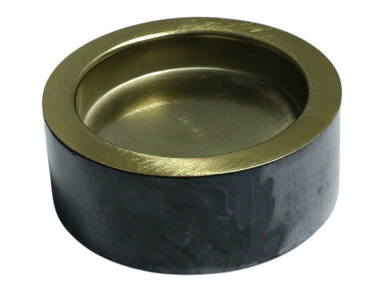 Real Marble Grey Round Tealight Holder 10x10x4cm