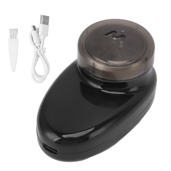 Mini Rotary Blade Beard Trimmer USB Charging Portable Black