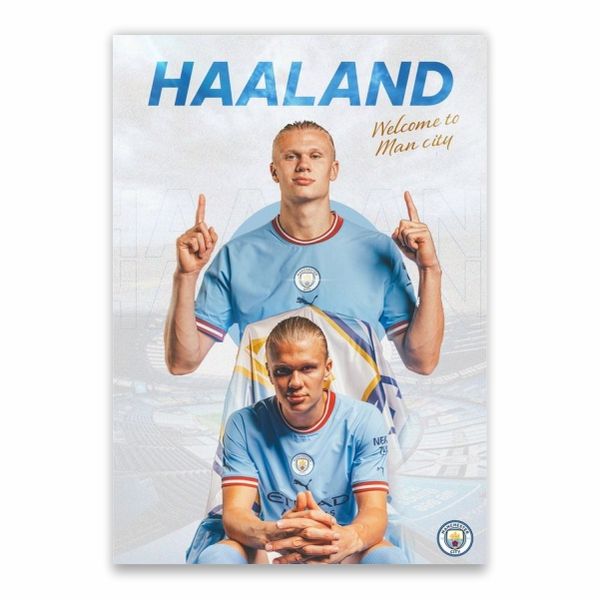 Haaland Welcome To Man City Poster - A1