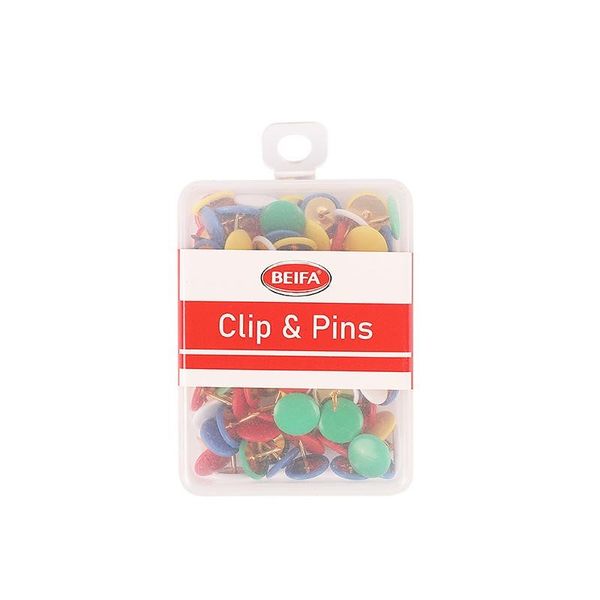 BEIFA Multi-Color Push Pins for Notice Boards-100 Pcs Per Box-10 x Boxes