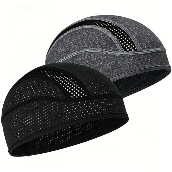Koirerooy 2-Pack Skull Cap Helmet Liner Beanie,Breathable Helmet Liner