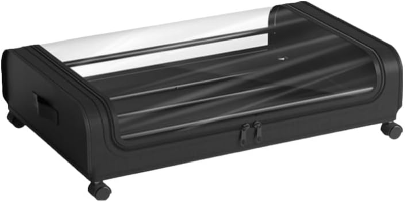 Under Bed Storage Organizer Containers with Wheels and Clear Top Window