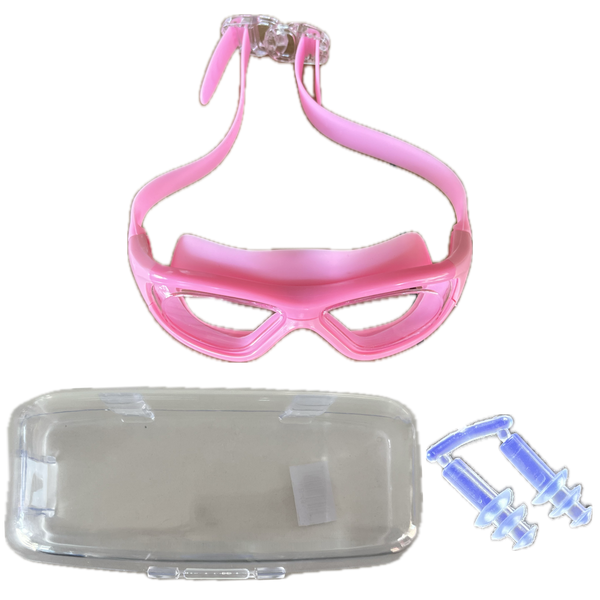 Swimming Goggles with Earplug for Adults - UV Protection and Adjustable Strap